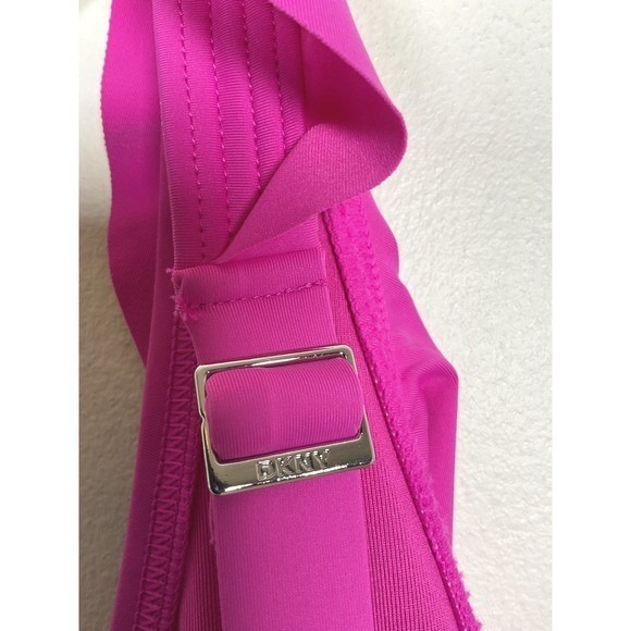 DKNY Womens Ruffled One Piece Swimsuit Adjustable Straps Medium NWT - Picture 5 of 13